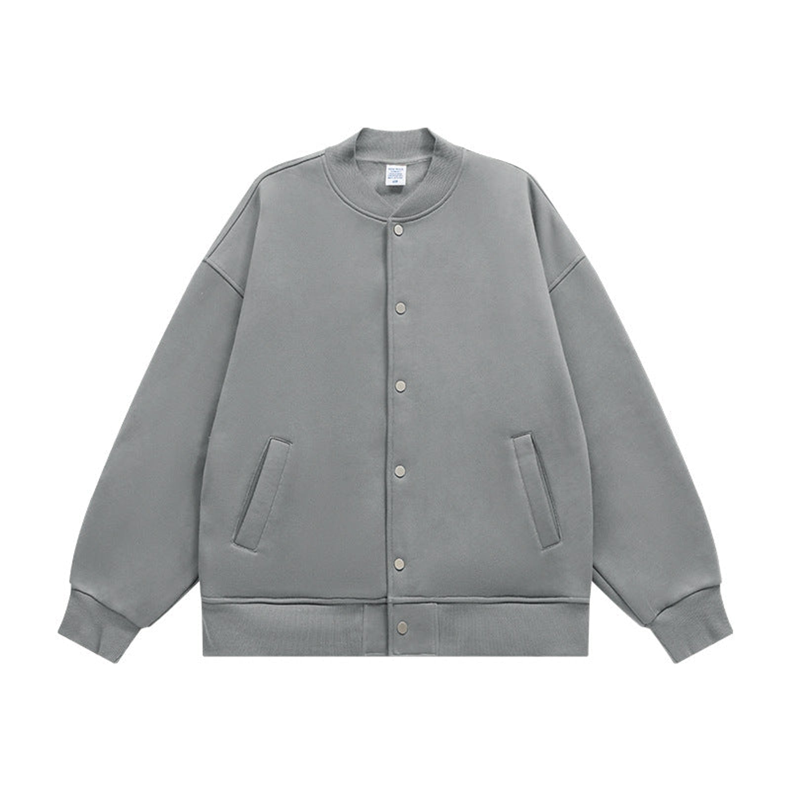 350g Fleece-Lined Baseball Jacket - Slate Gray