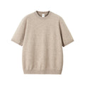 Relaxed Fit Short-Sleeve Knit Sweater - Khaki