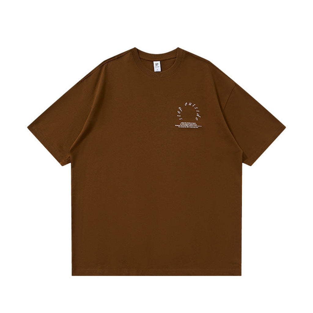 Outdoor Heavyweight Cotton Graphic T-Shirt - Outdoor Graphic T-Shirt - Brown