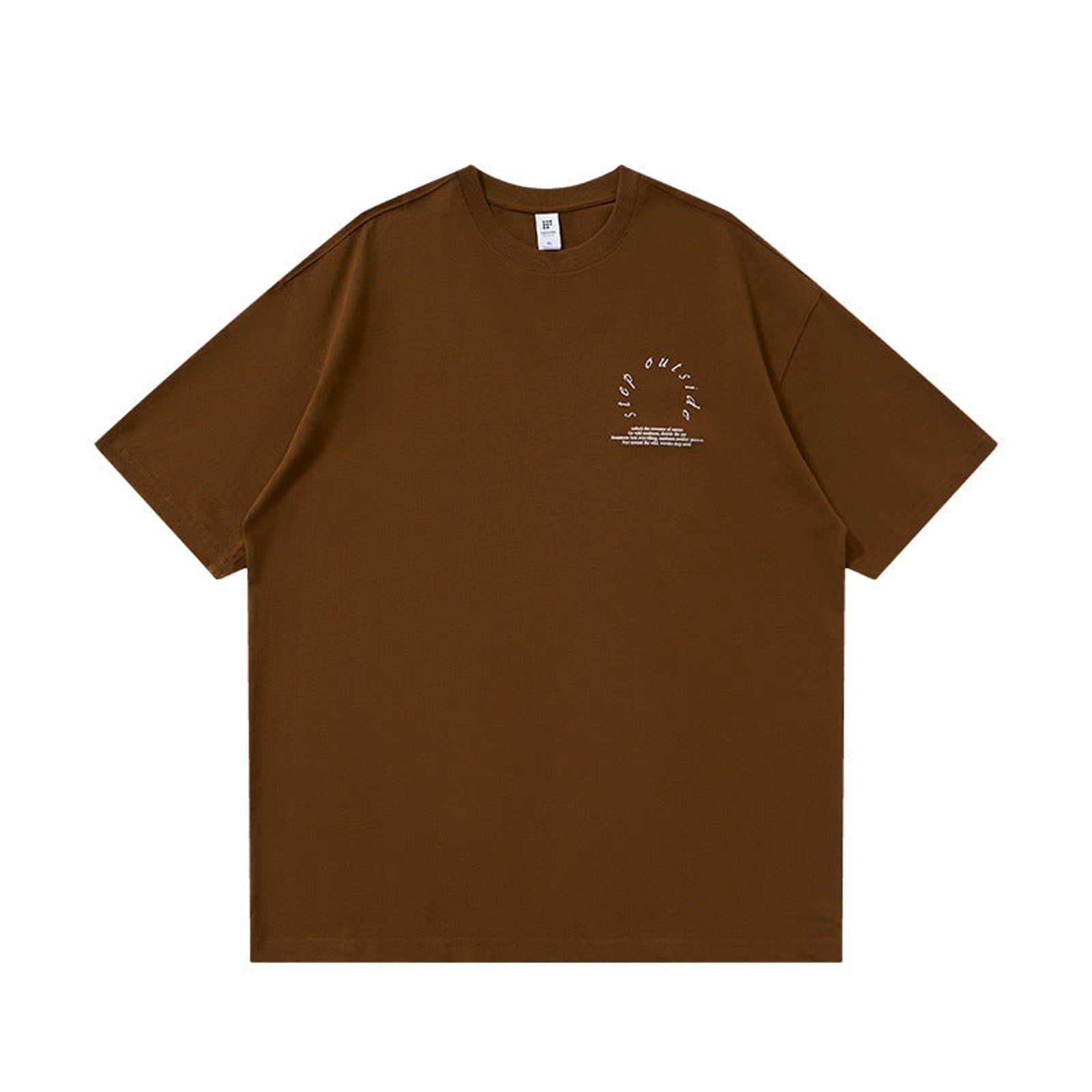 Outdoor Heavyweight Cotton Graphic T-Shirt - Outdoor Graphic T-Shirt - Brown