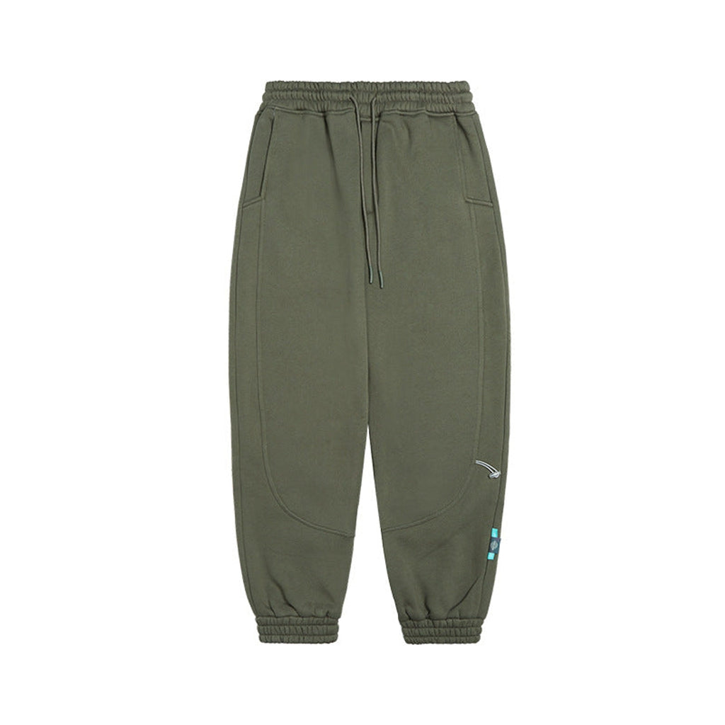 Fleece-Lined Tapered Sweatpants - Black