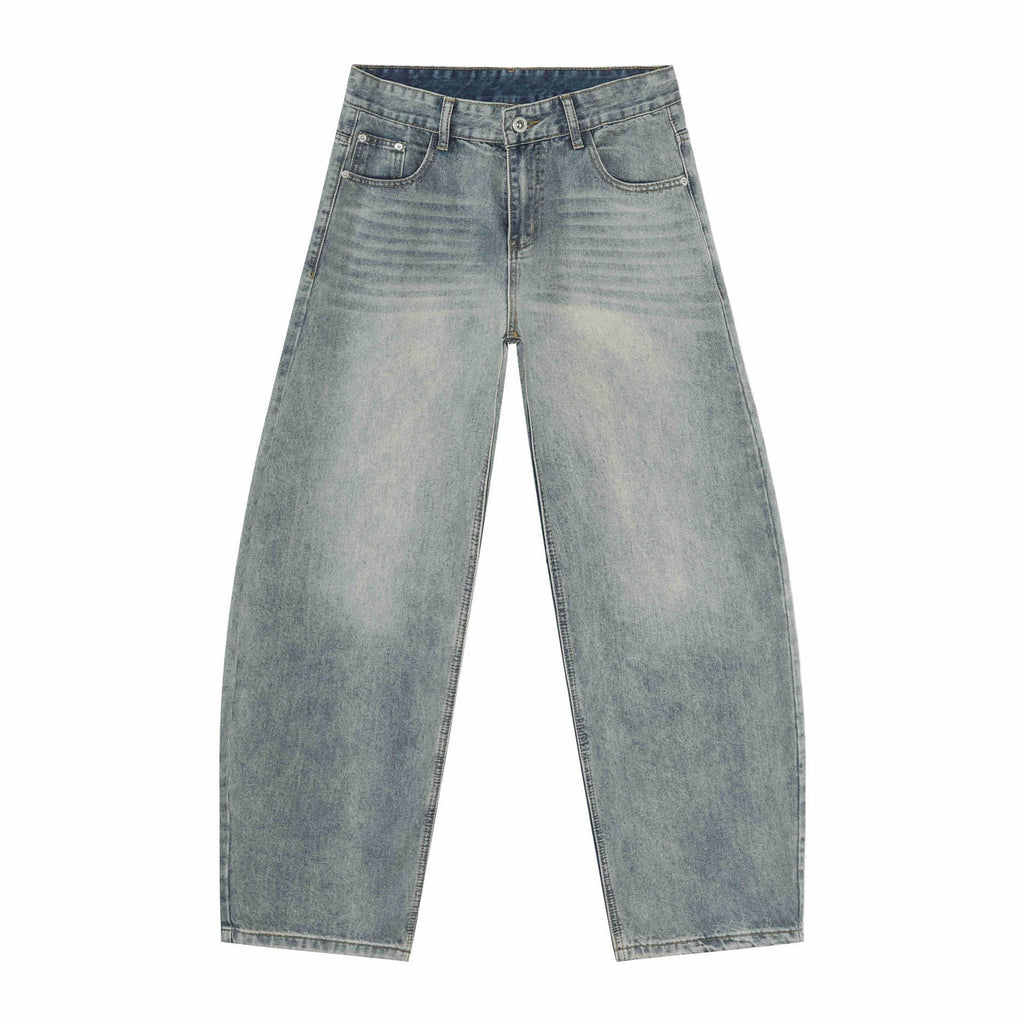 Straight-Leg Cotton Stretch Pants - Blue