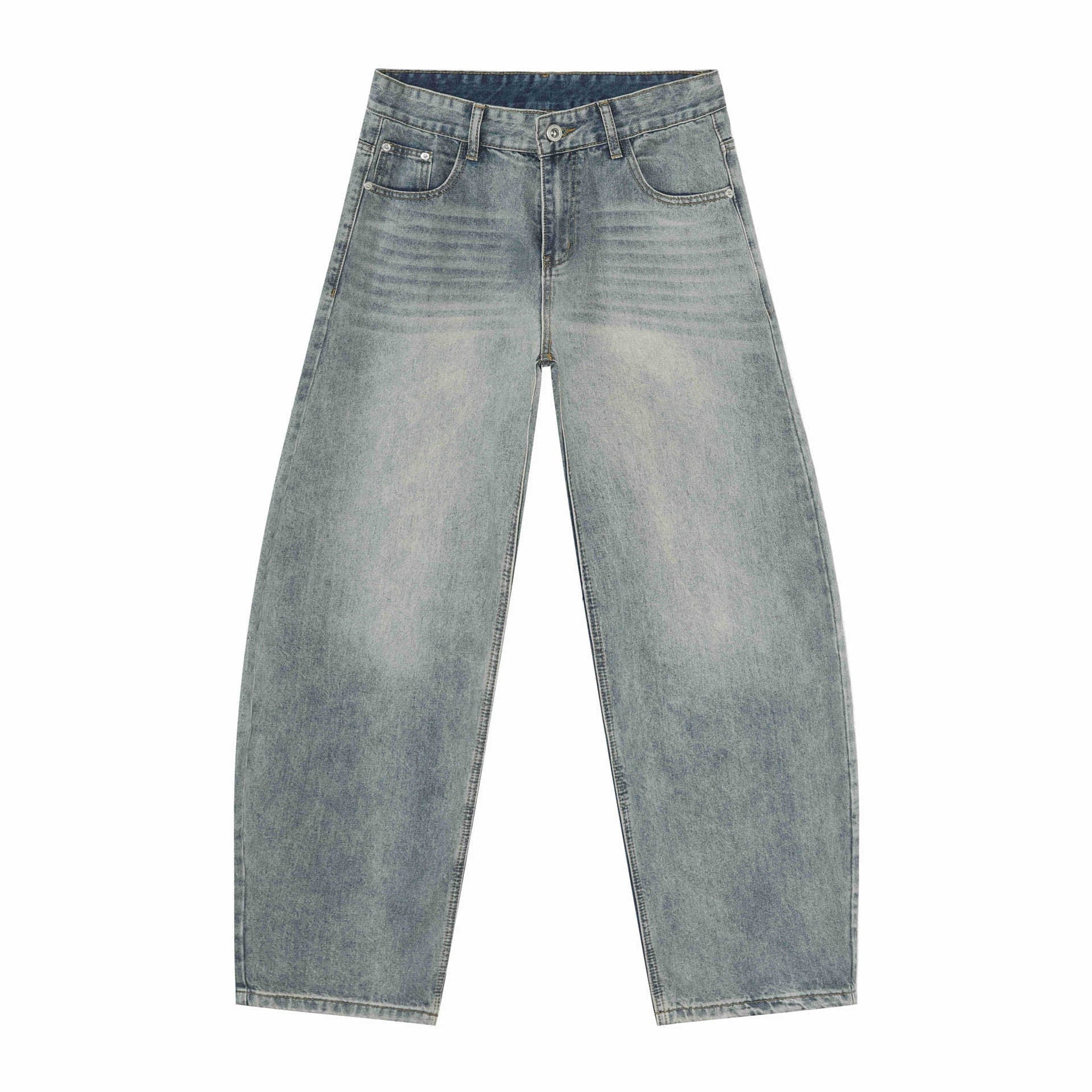 Straight-Leg Cotton Stretch Pants - Blue