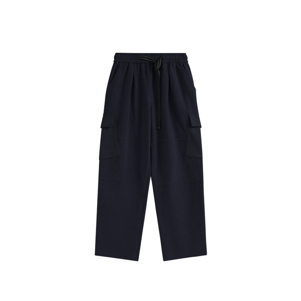 Cotton Pants Heavyweight Straight-Leg - Blue
