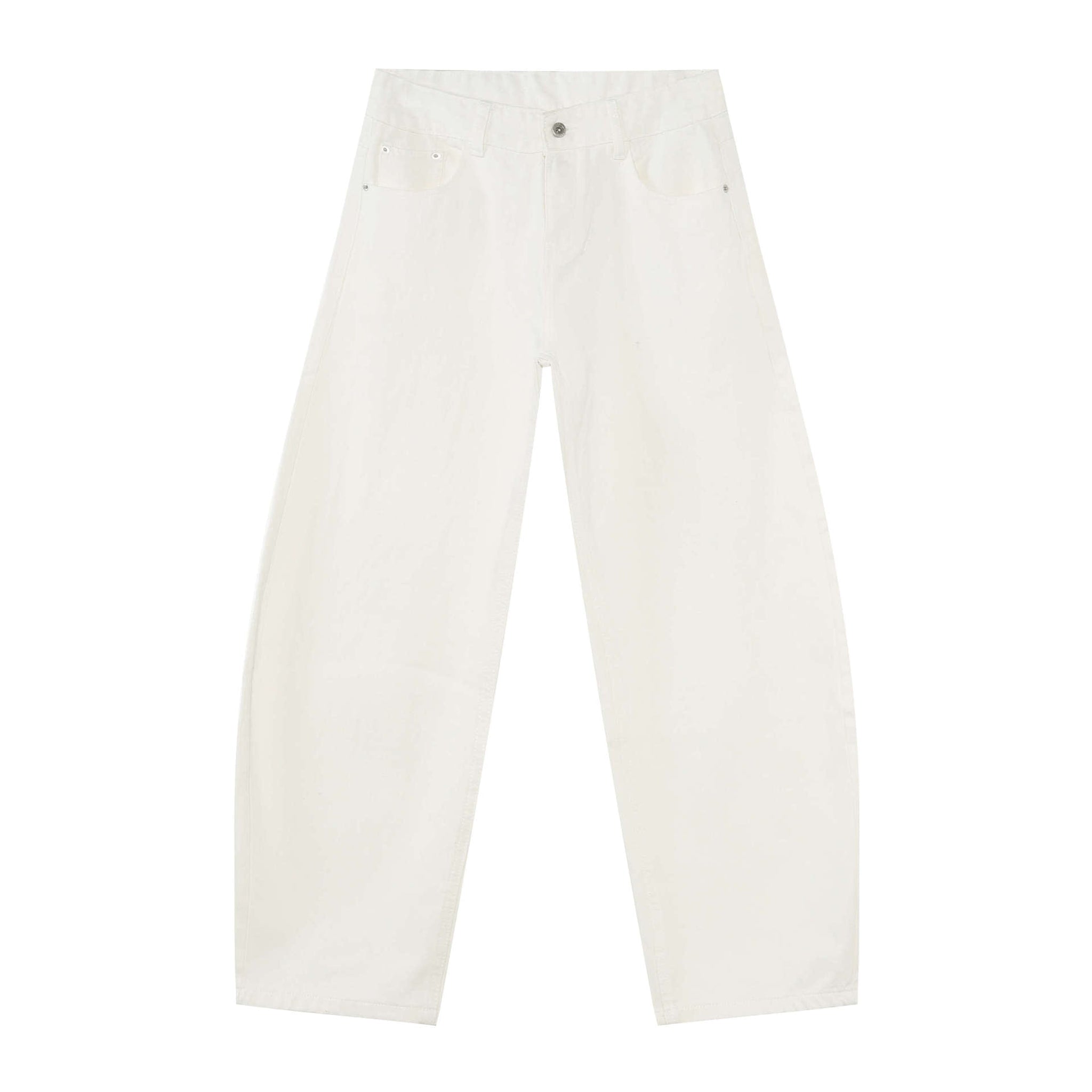 Straight-Leg Cotton Stretch Pants - White