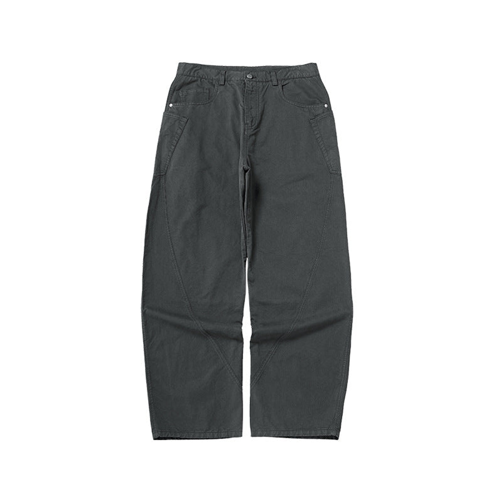 100% Cotton Stretch Pants - Gray