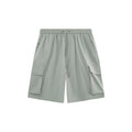 Wrinkle-Textured Cargo Shorts - Light Gray