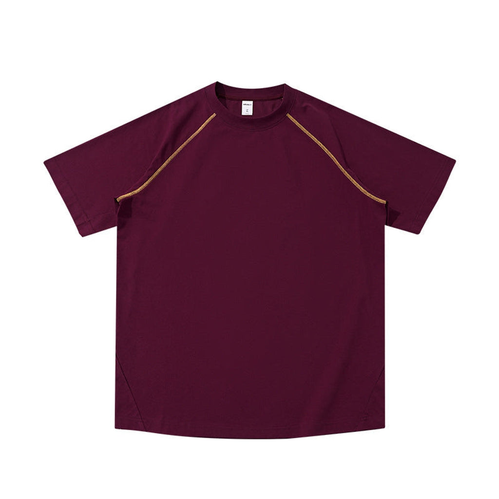 Colorblock Baseball T-Shirt - Oversized T-Shirt Cotton-Blend - Purple