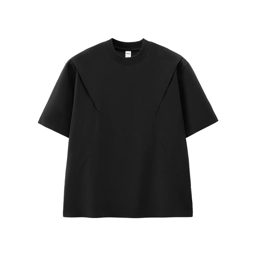 Heavyweight Cool-Touch Patchwork T-Shirt - Black