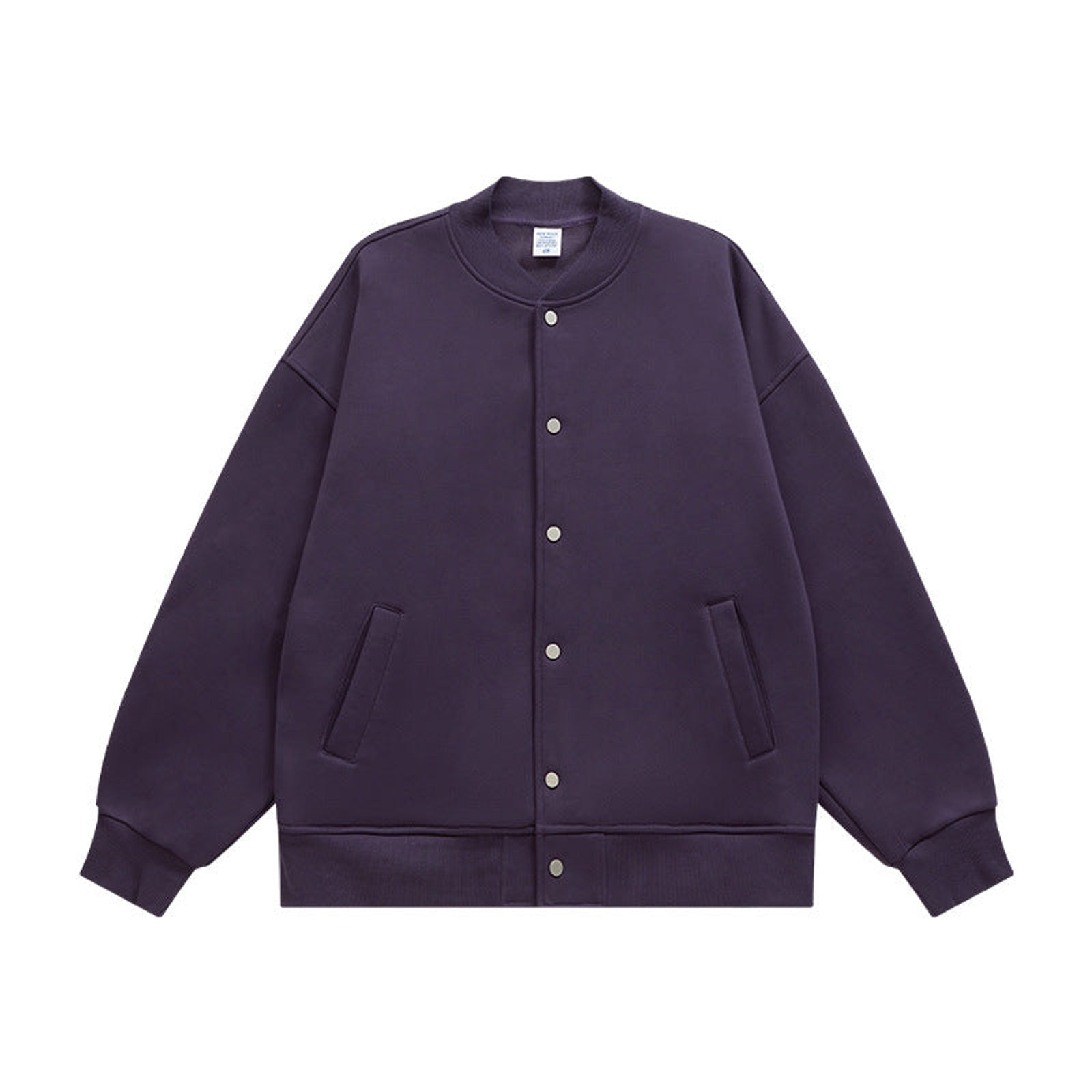 350g Fleece-Lined Baseball Jacket - Plum