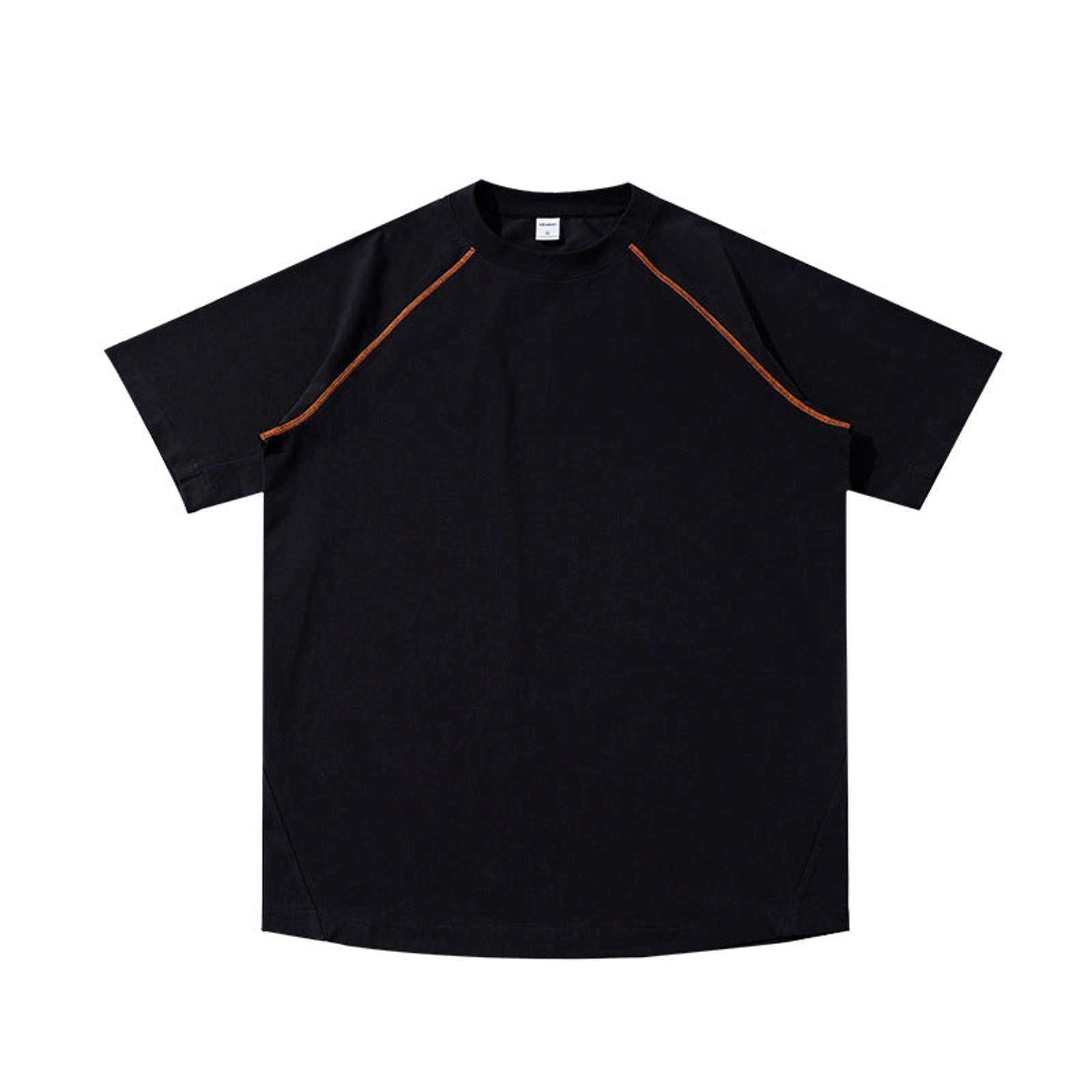 Colorblock Baseball T-Shirt - Oversized T-Shirt Cotton-Blend - Black