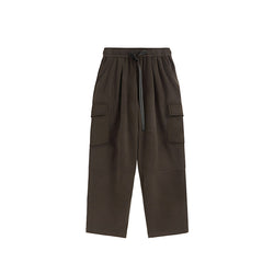 Cotton Pants Heavyweight Straight-Leg - Brown