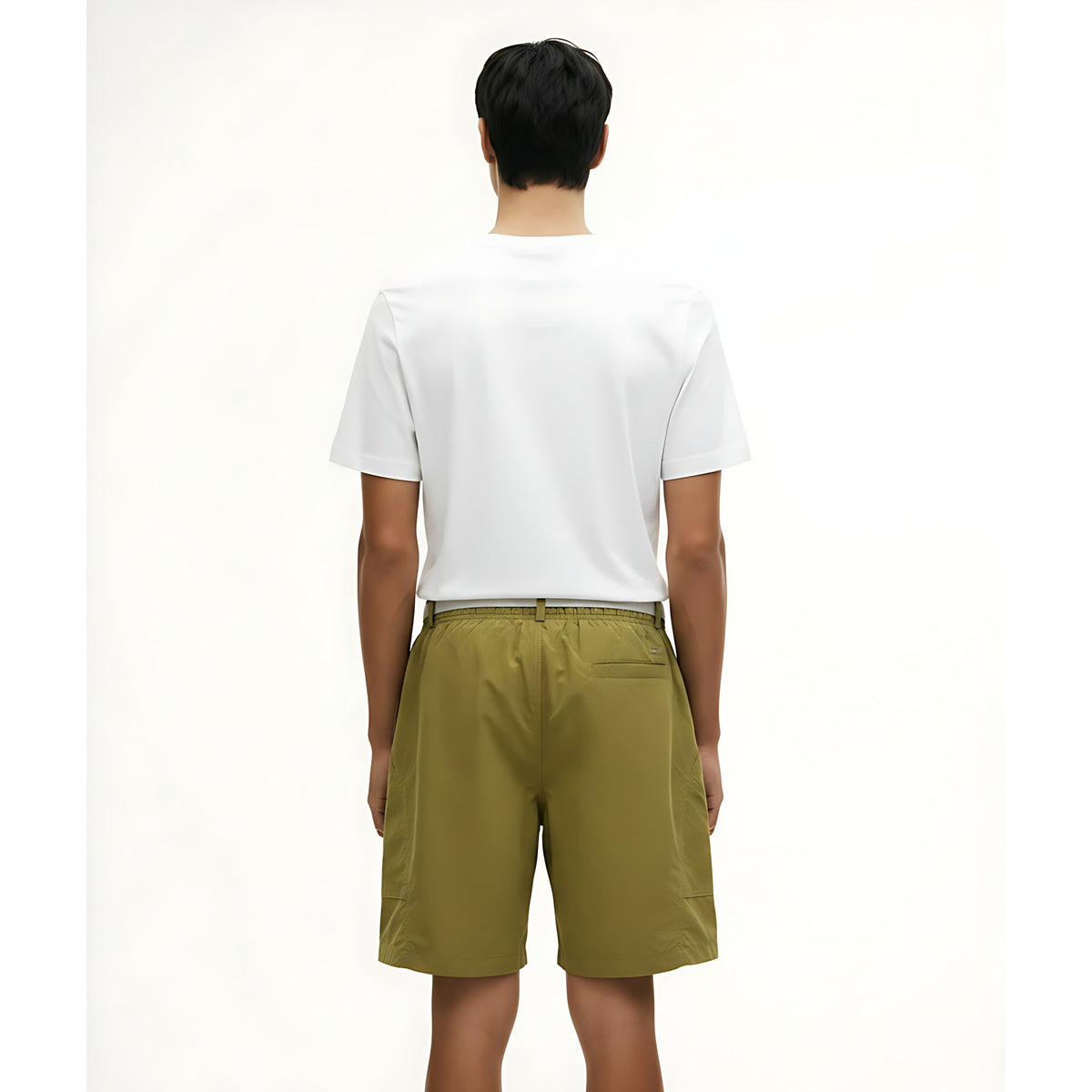 CORDURA Drawstring Cargo Shorts on model - Green - back