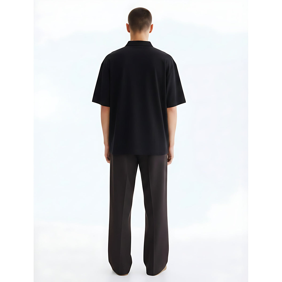 Polo Shirt on model - Black - back