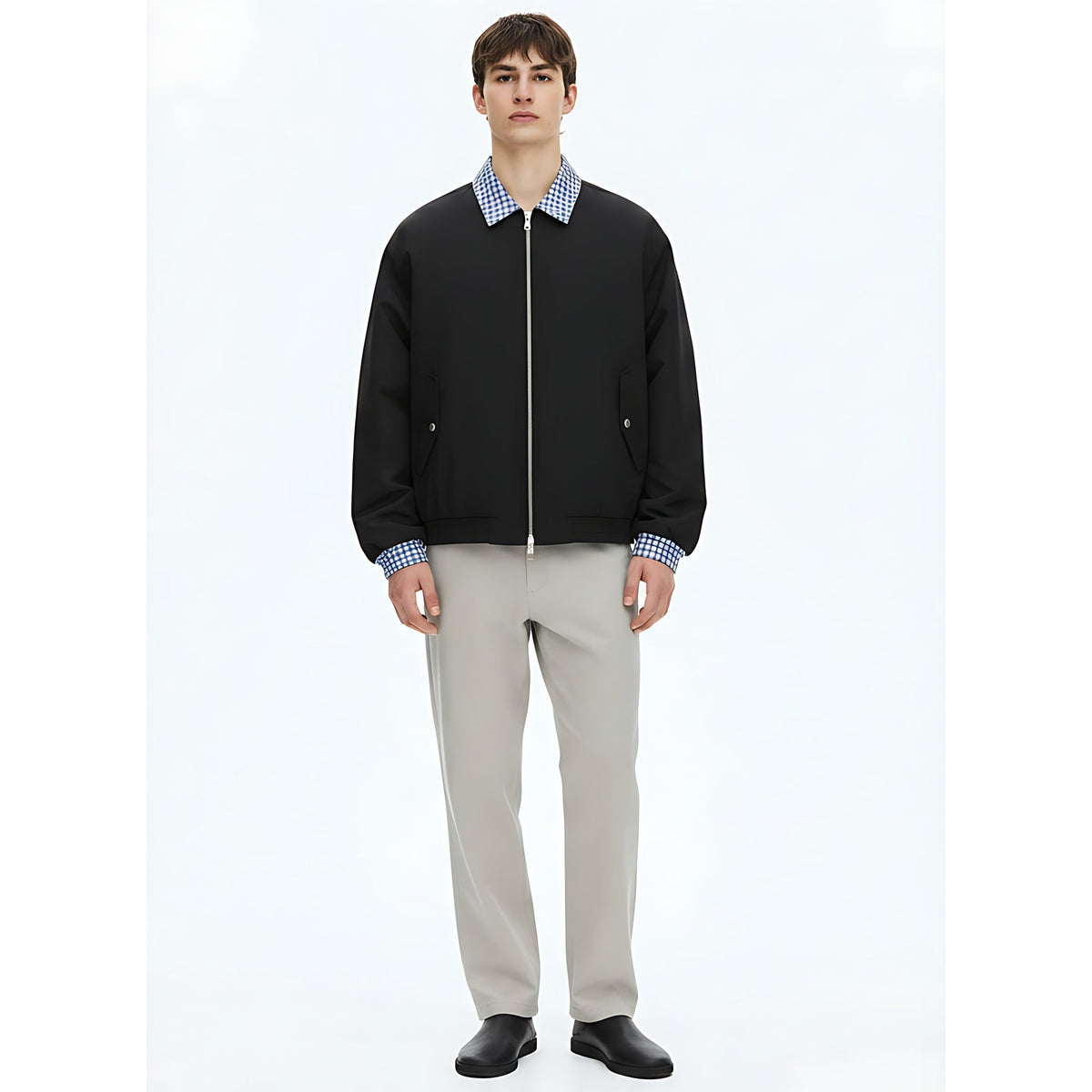 Lightweight Polyester Jacket on model - front view