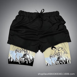 Baki Hanma Flame Gym Shorts - Sk 023