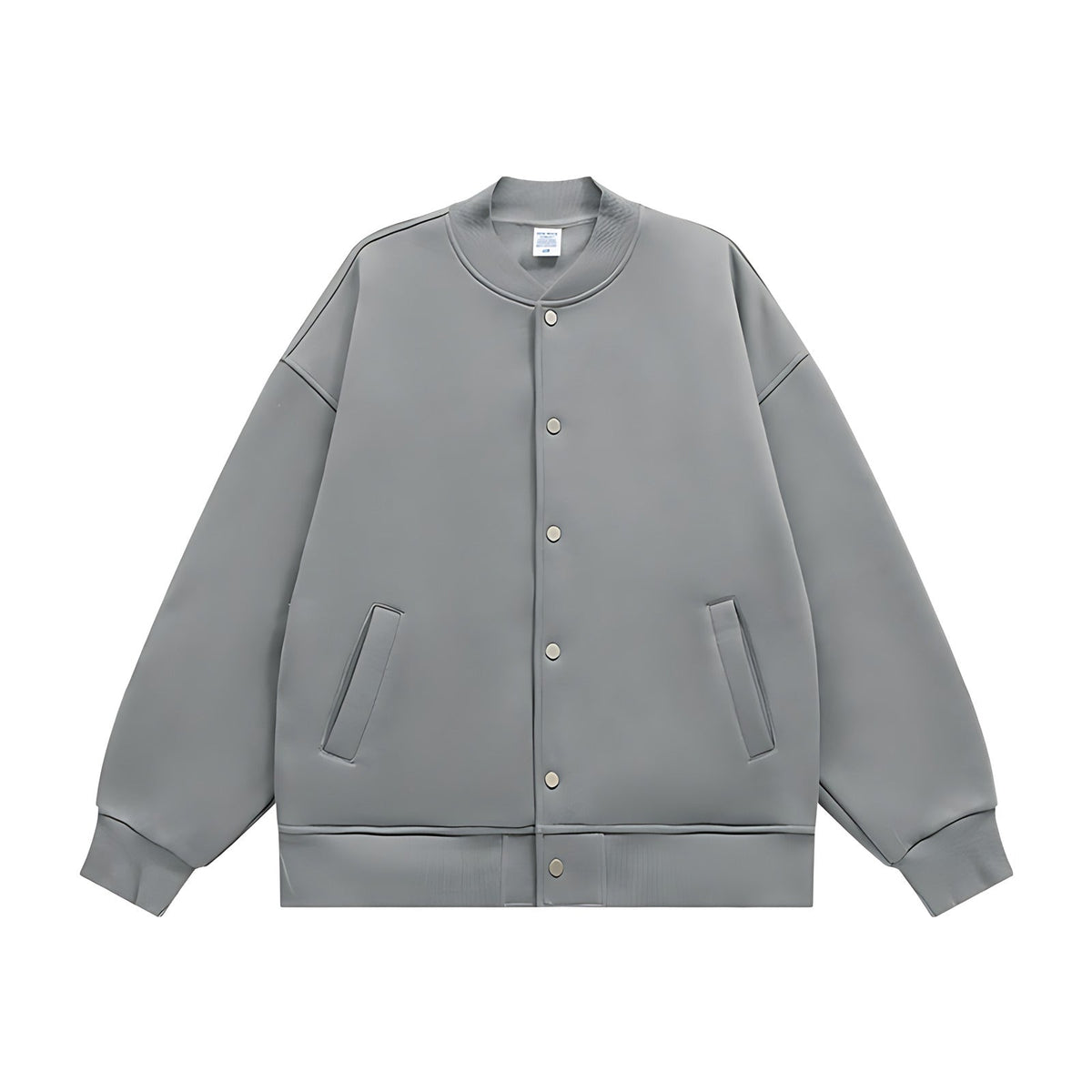 350g Fleece-Lined Baseball Jacket - Slate Gray