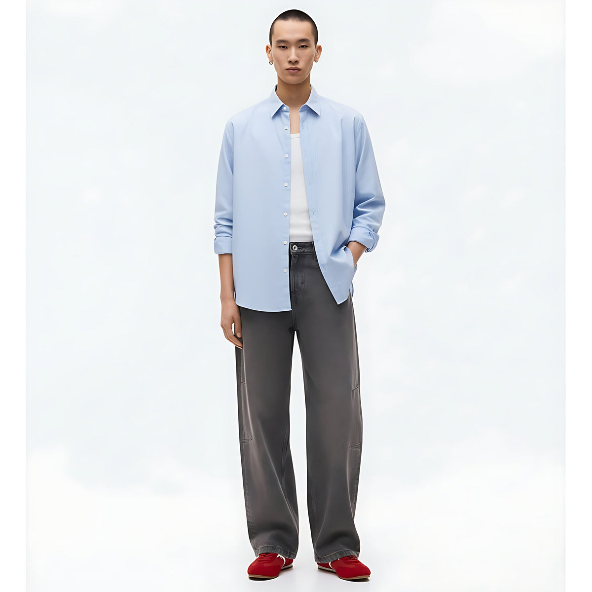 Windproof Jacket on model - Blue - front