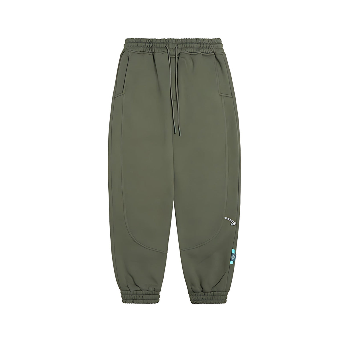 Fleece-Lined Tapered Sweatpants - Olive Green
