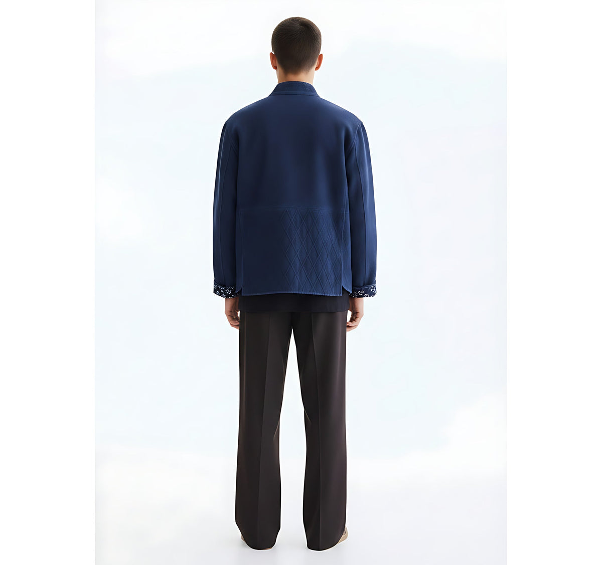 Plant Indigo Frog-Closure Tang Jacket on model - Indigo - back
