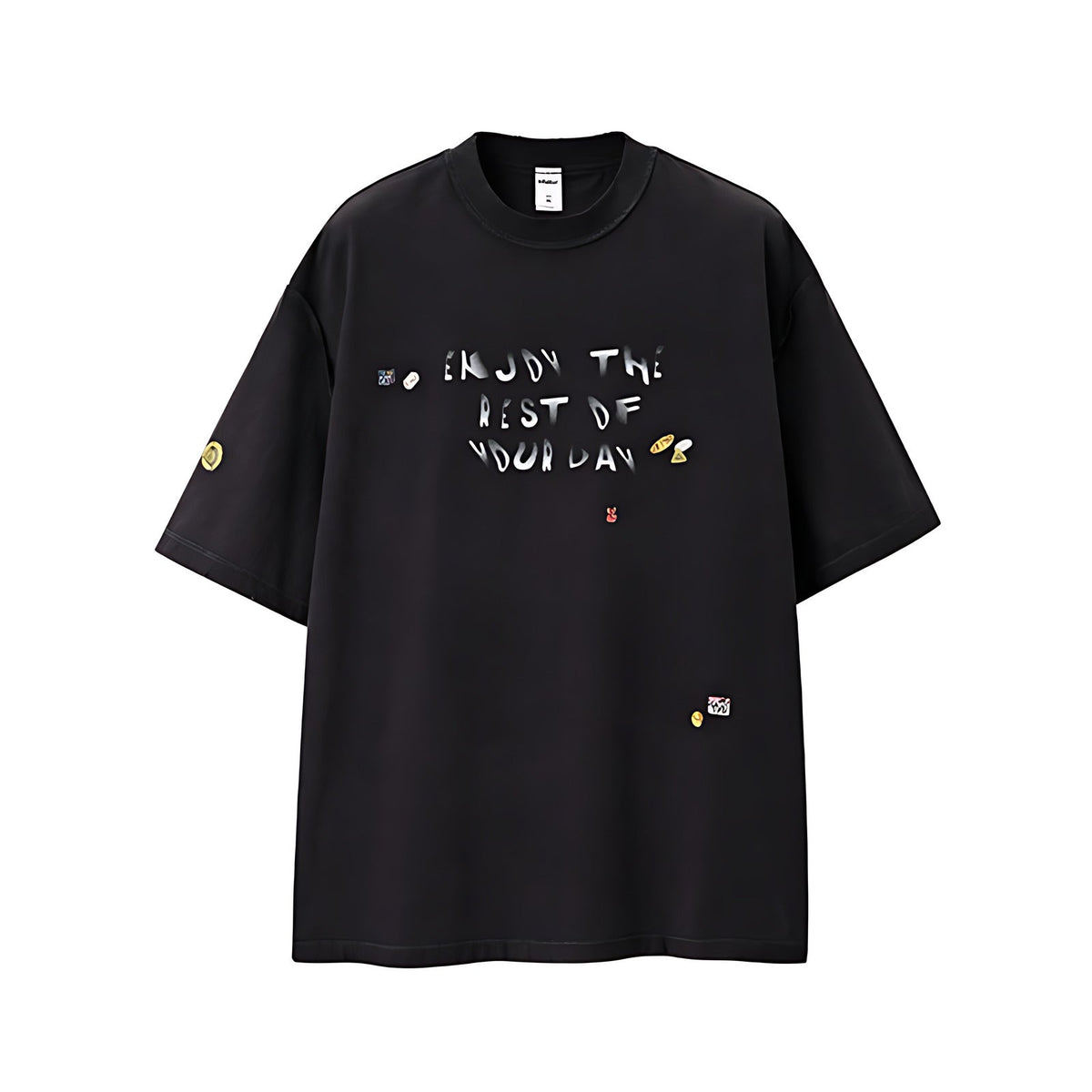 Retro Graphic Cotton T-Shirt - Dark Gray