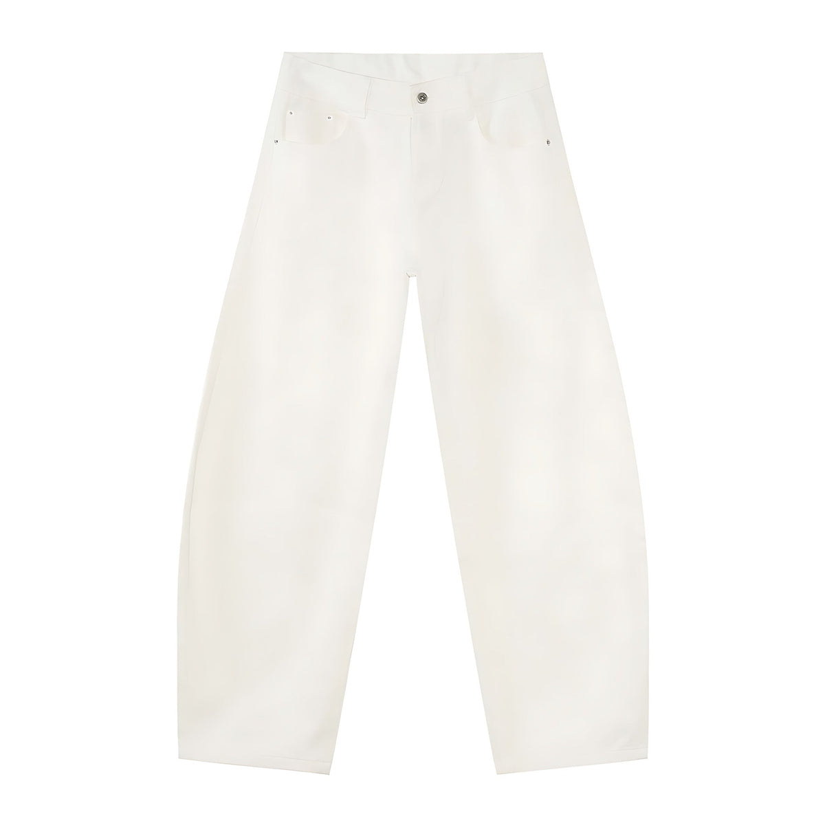 Straight-Leg Cotton Stretch Pants - White