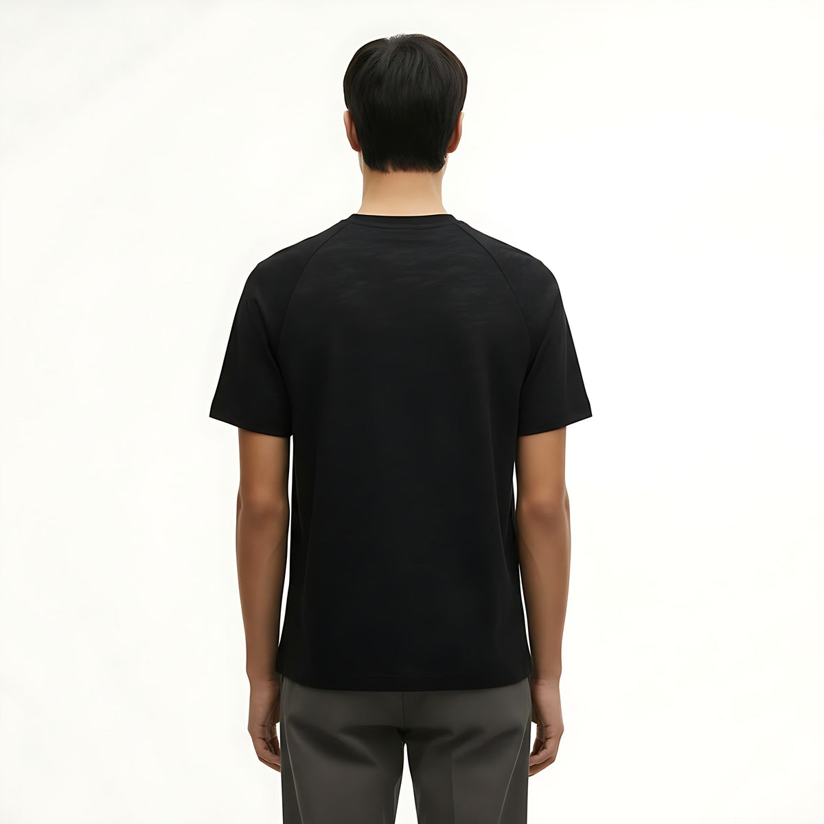 Jiezhan Menswear | Snowflake Rock-Climbing Print Short-Sleeve T-Shirt - 2026 Spring/Summer New Original Streetwear Printed Top on model - Black - back