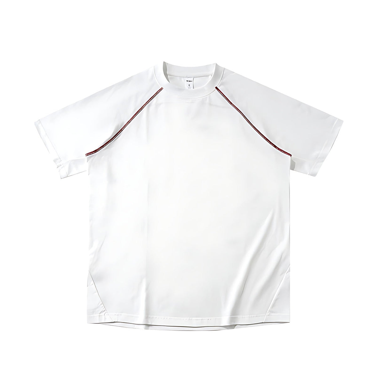 Colorblock Baseball T-Shirt - Oversized T-Shirt Cotton-Blend - White