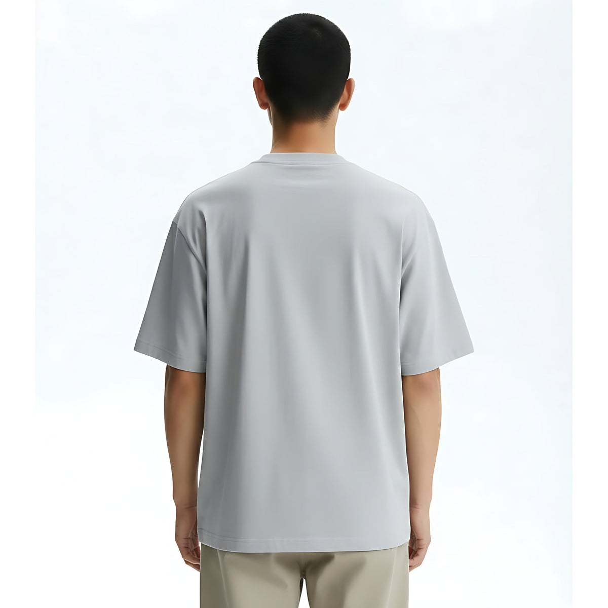 Quick-Dry T-Shirt on model - Light Gray - back
