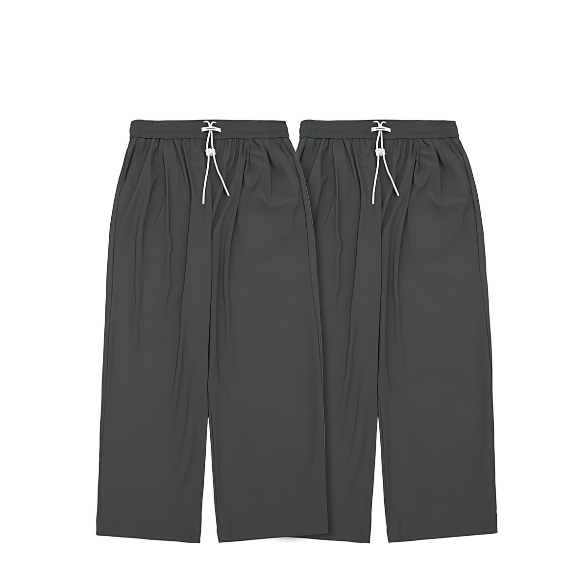 2-Piece Checked Quick-Dry Cooling Floor-Length Wide-Leg Pants Set - Gray