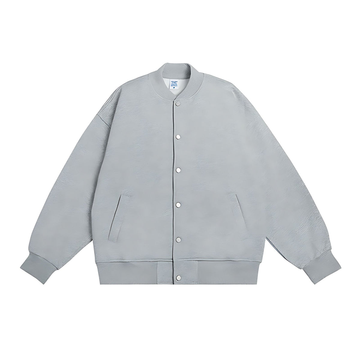 350g Fleece-Lined Baseball Jacket - Heather Gray