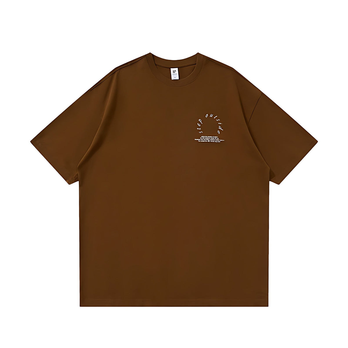Outdoor Heavyweight Cotton Graphic T-Shirt - Outdoor Graphic T-Shirt - Brown