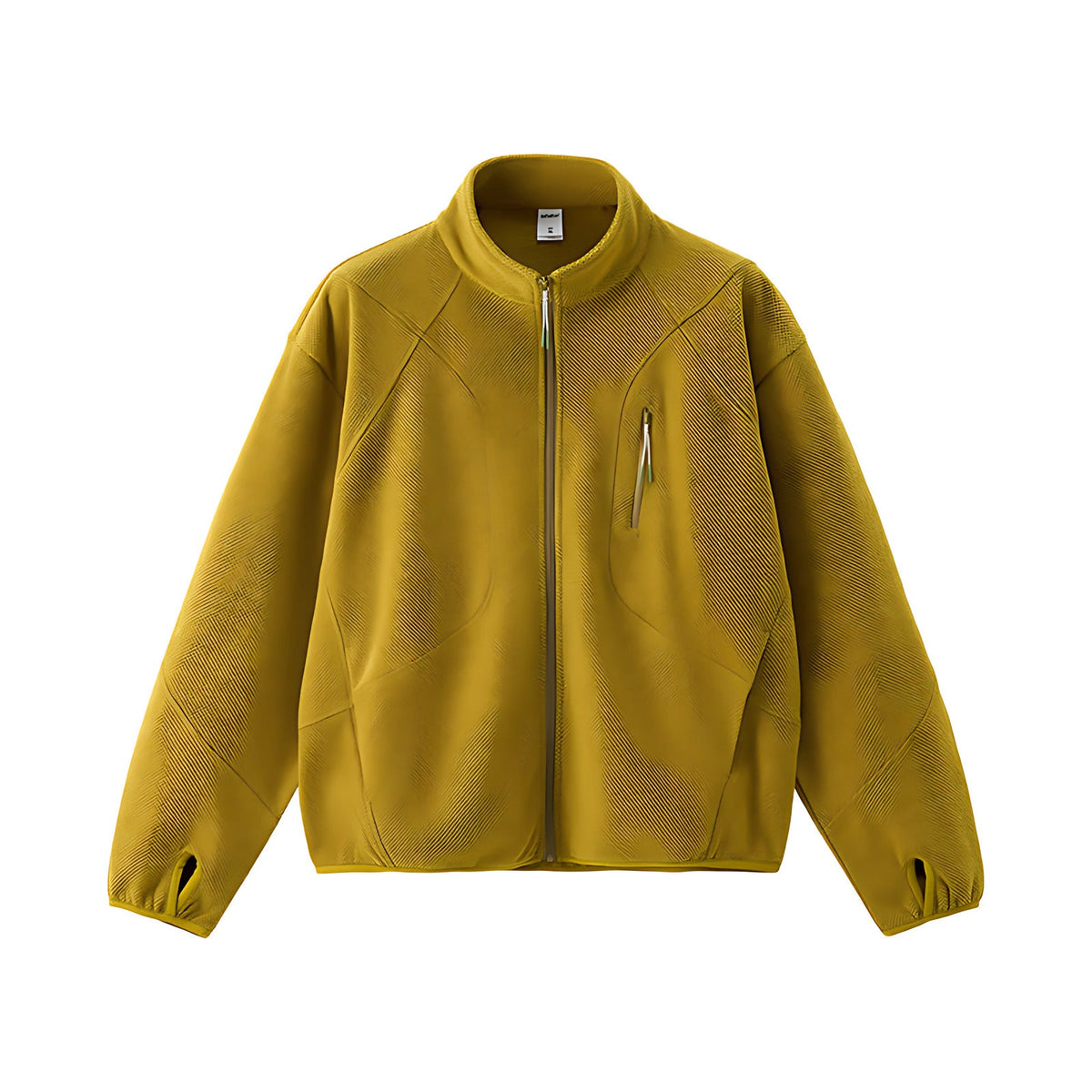 Honeycomb Stand-Collar Zip Sweatshirt - Outdoor Heavyweight Sweatshirt - Yellow