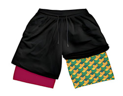 Tanjiro Check Pattern Gym Shorts - Sk 045