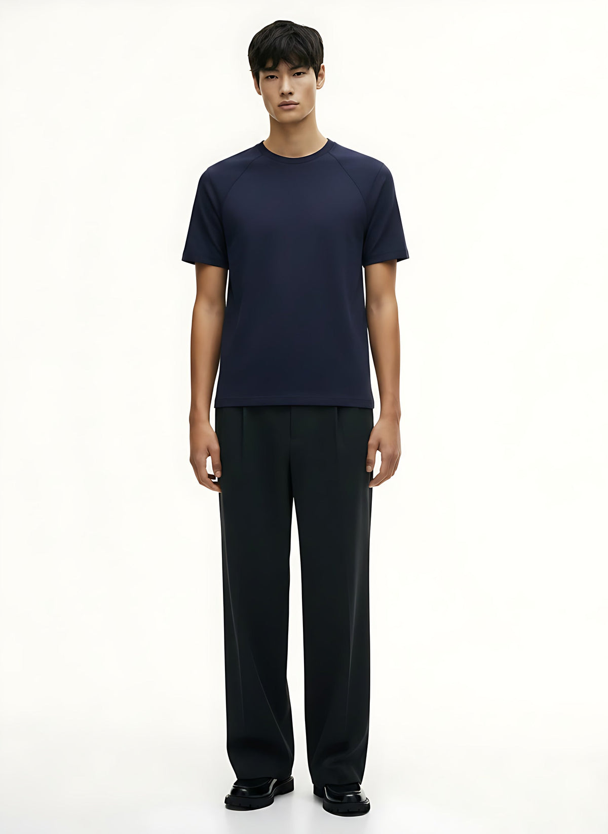Heavyweight Knit T-Shirt on model - front view