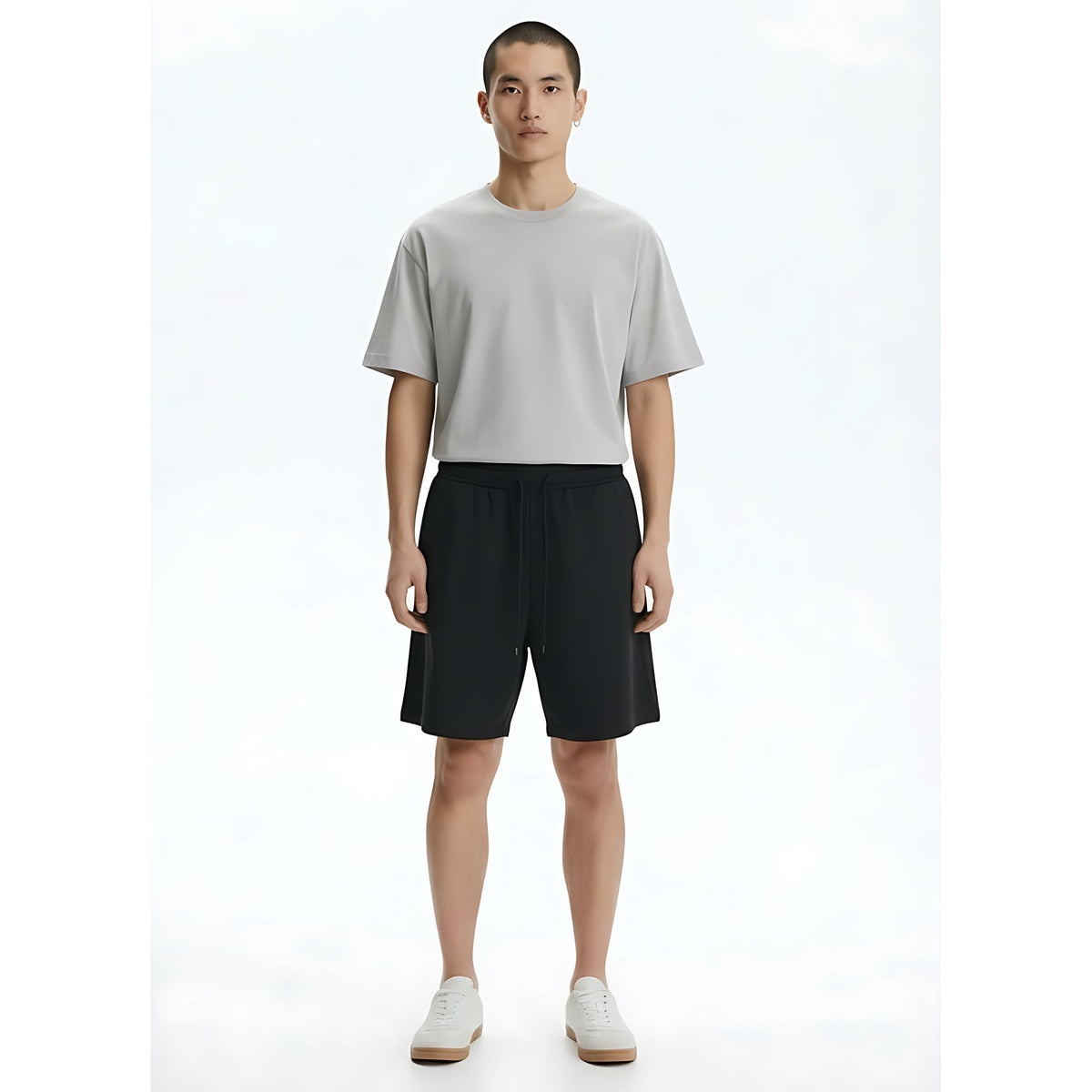 Oversized Shorts Heavyweight 100% Cotton on model - front view