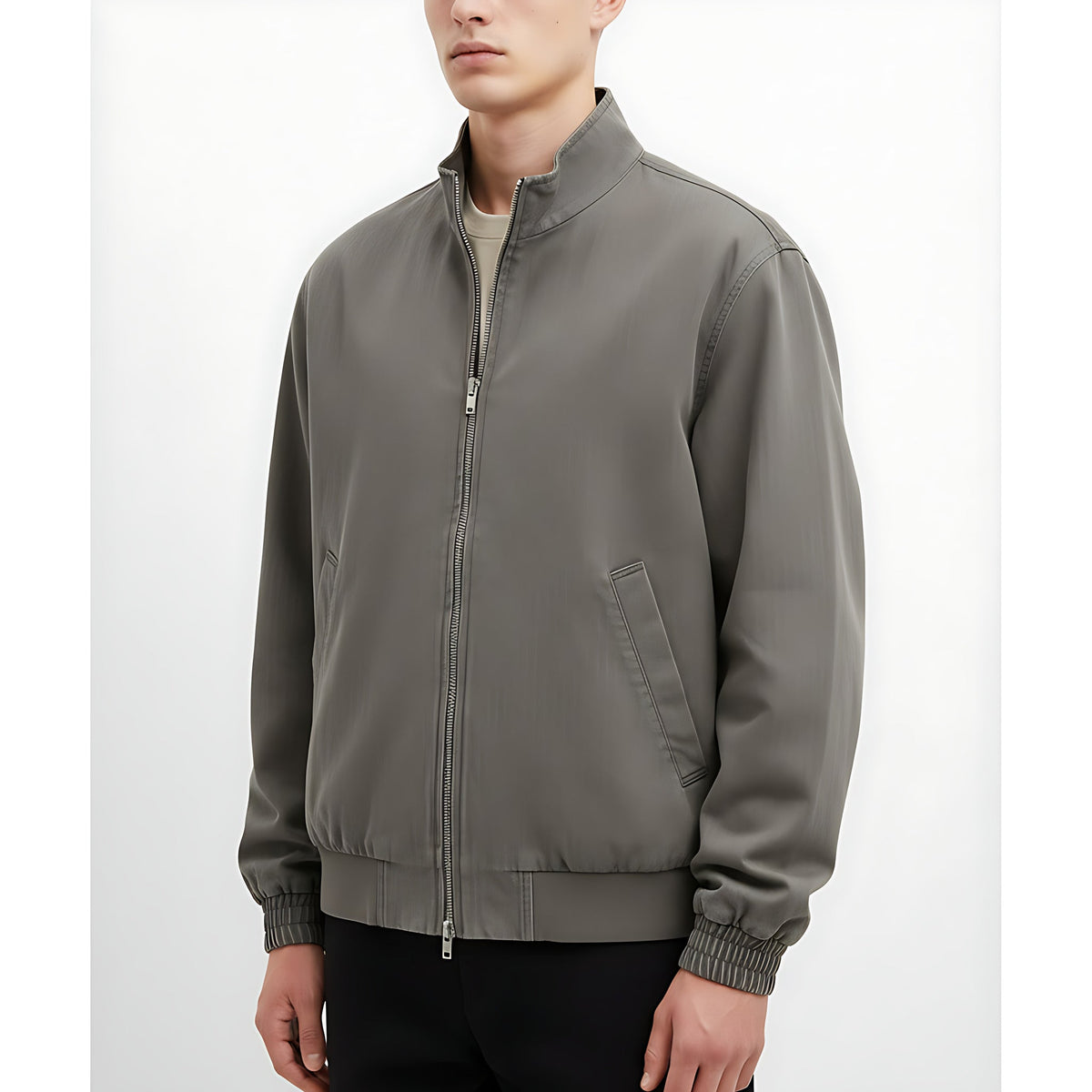 Detroit Flight Jacket on model - detail view