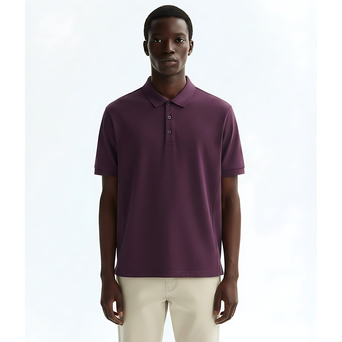 Quick-Dry Polo Shirt on model - Purple - front