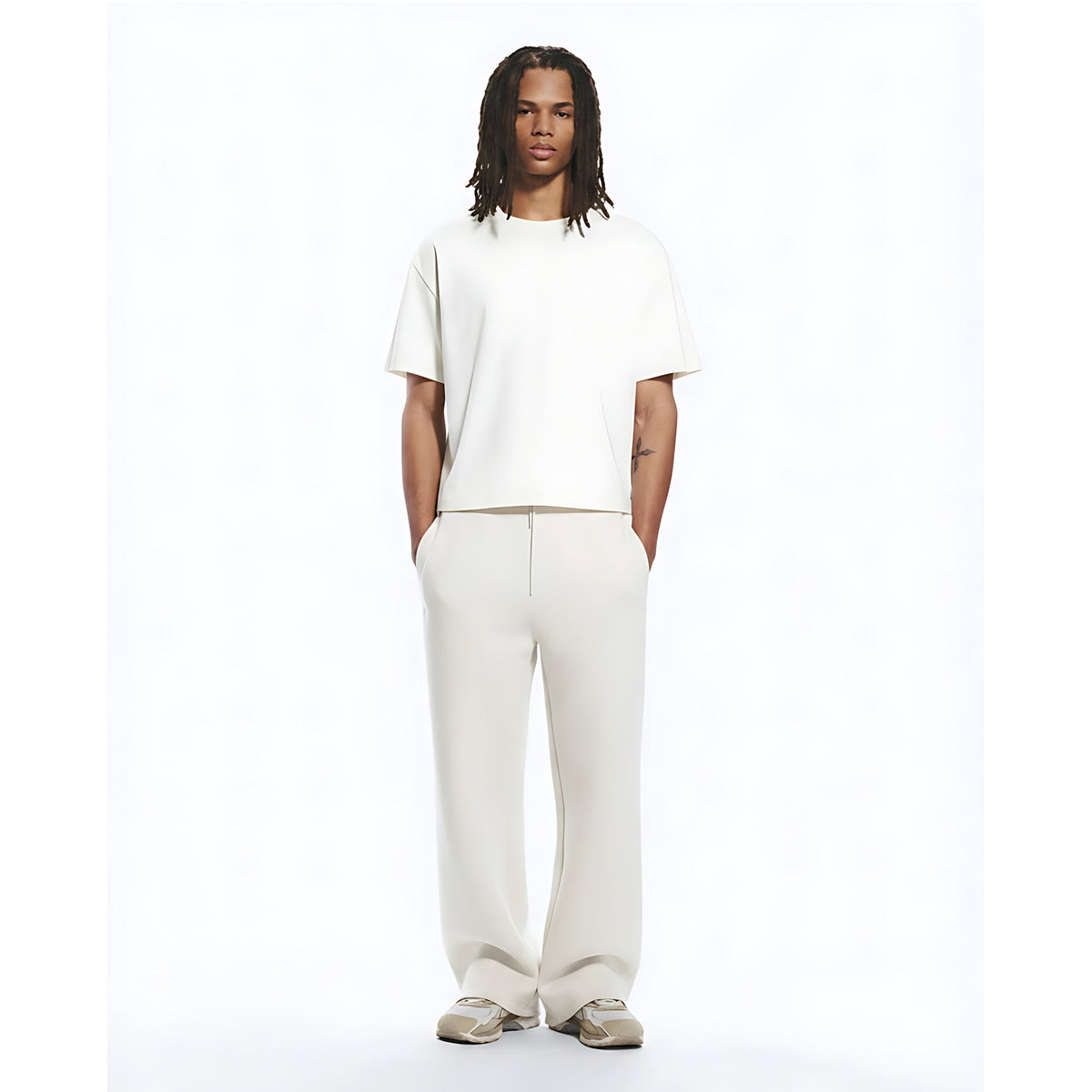 Quick-Dry T-Shirt on model - Off White - front
