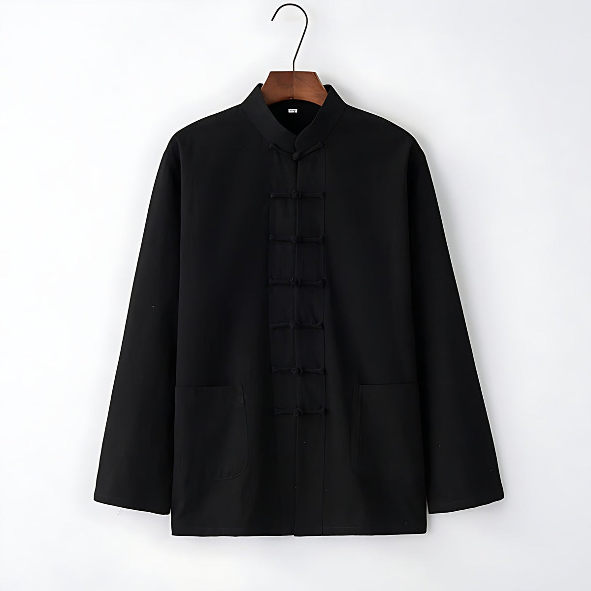 Long-Sleeve Shirt Linen Overshirt - Black