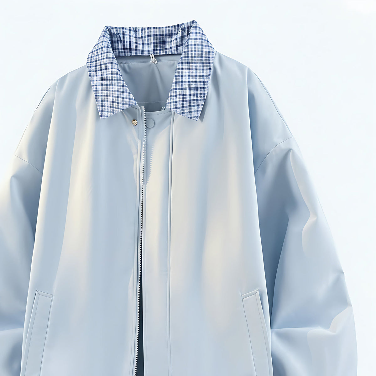 Lightweight Polyester Jacket on model - detail view