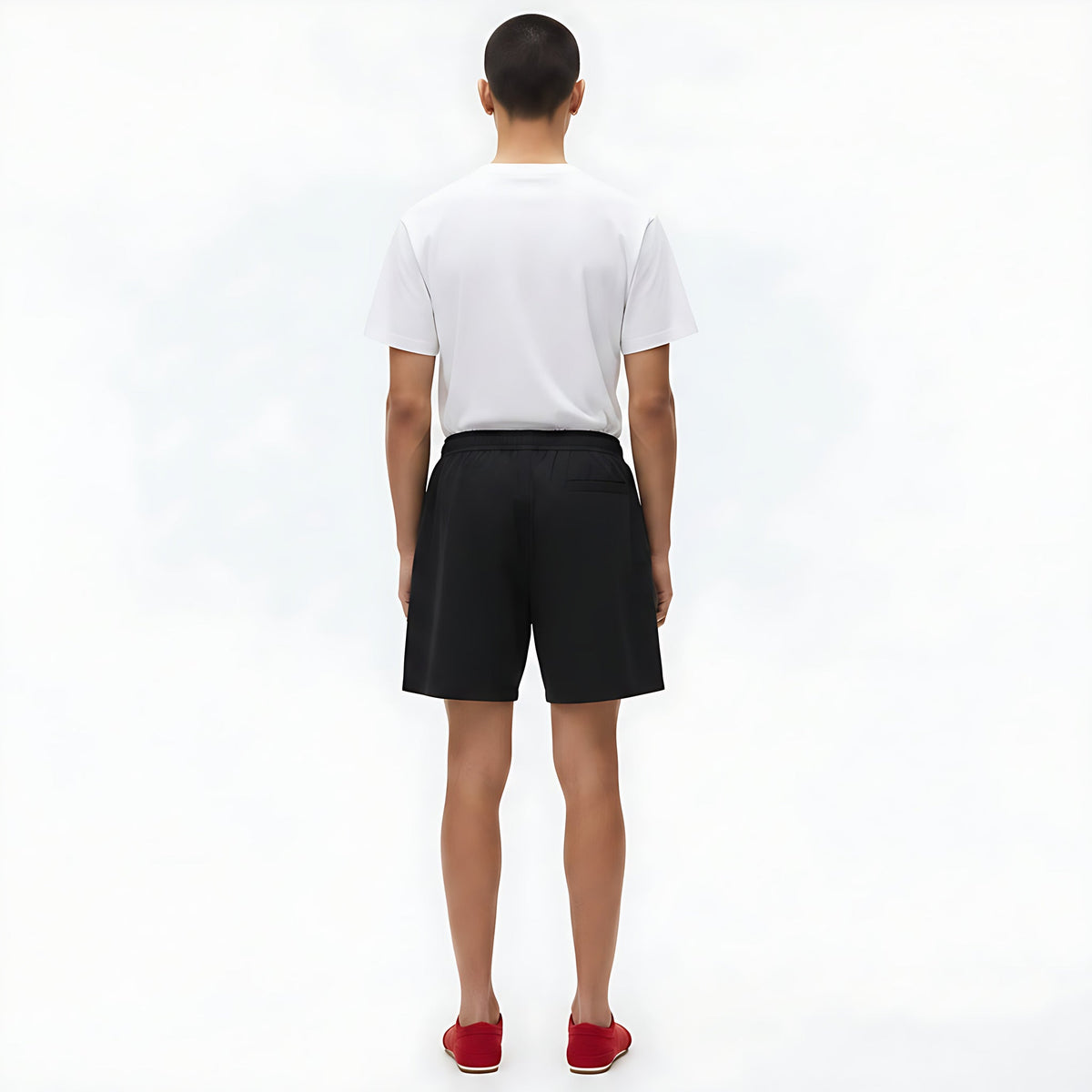 Cooling Moisture-Wicking Stretch Shorts on model - back view