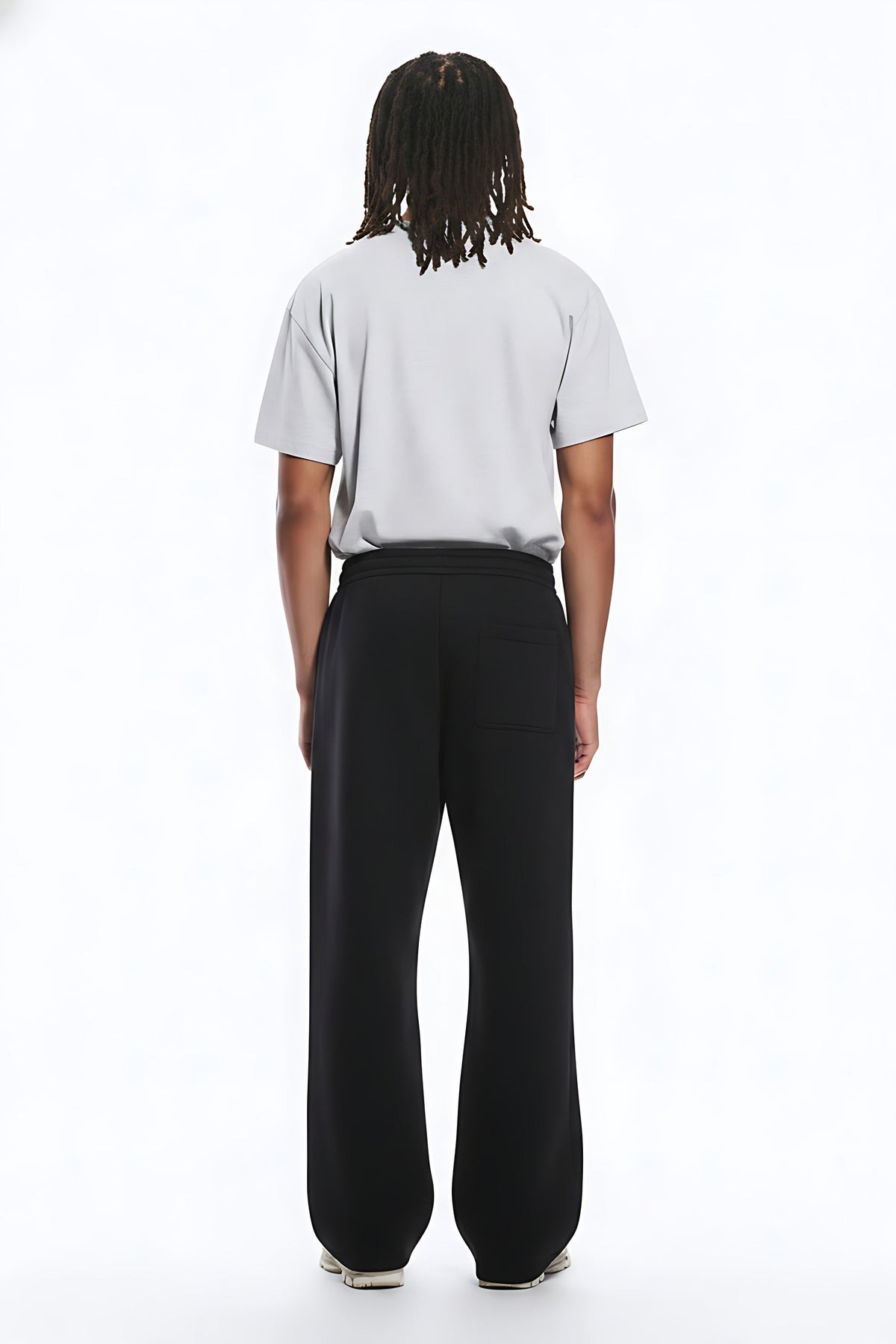 2-Piece Checked Quick-Dry Cooling Floor-Length Wide-Leg Pants Set on model - back view
