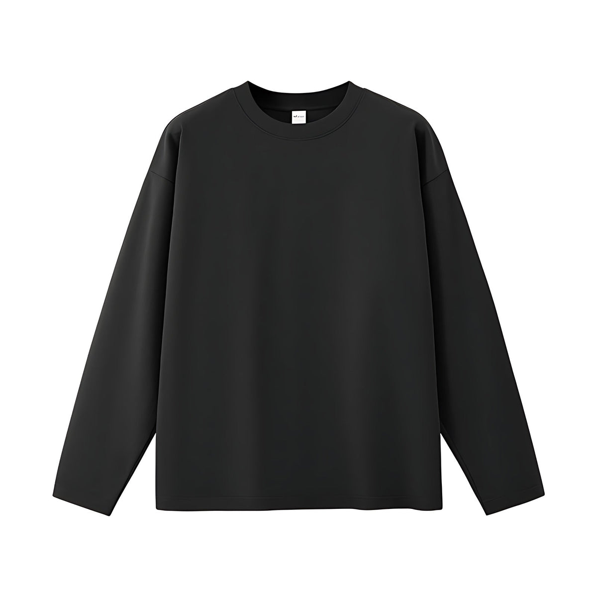 Oversized Long-Sleeve T-Shirt Cotton-Blend - Black