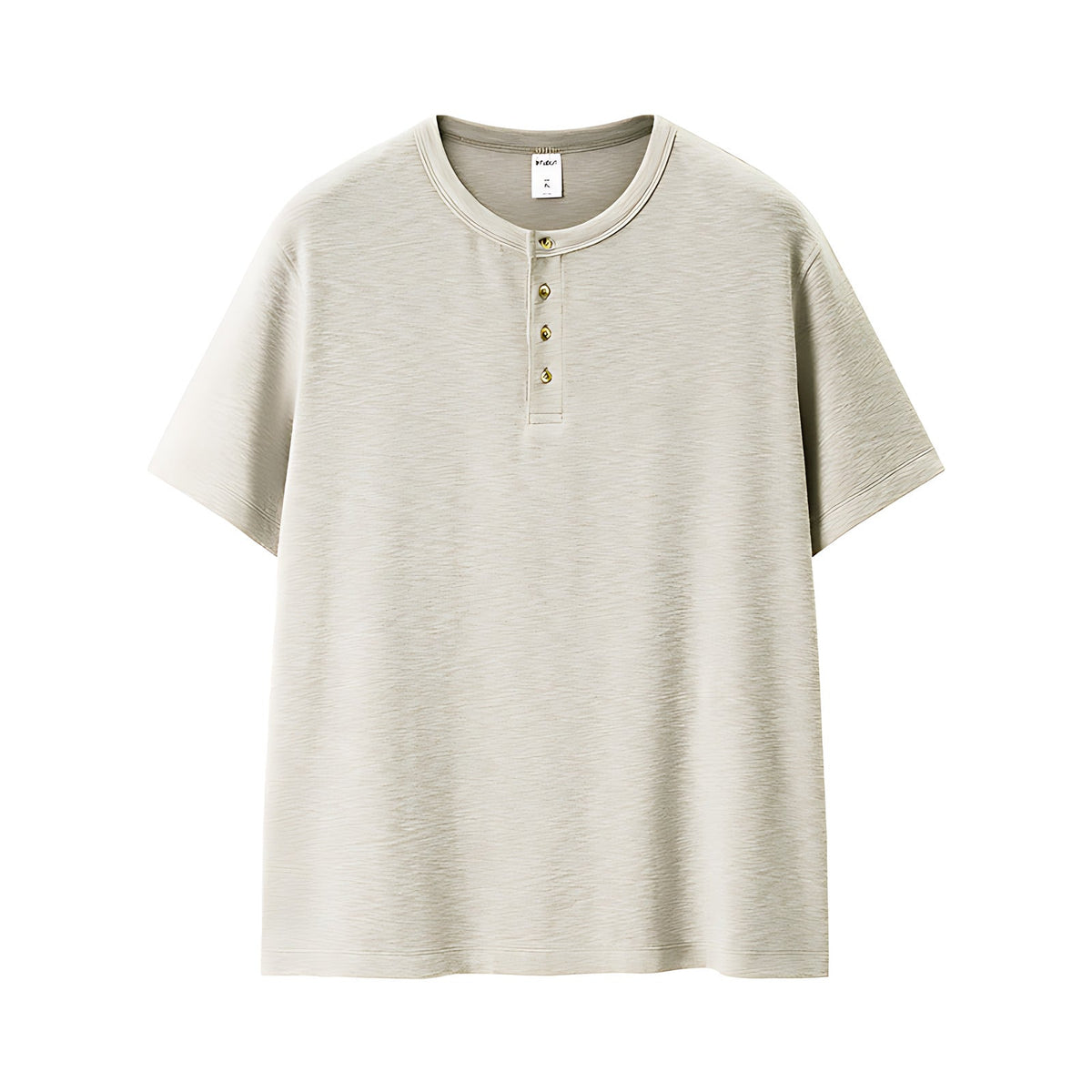 Oversized Henley T-Shirt Cotton-Blend - Apricot