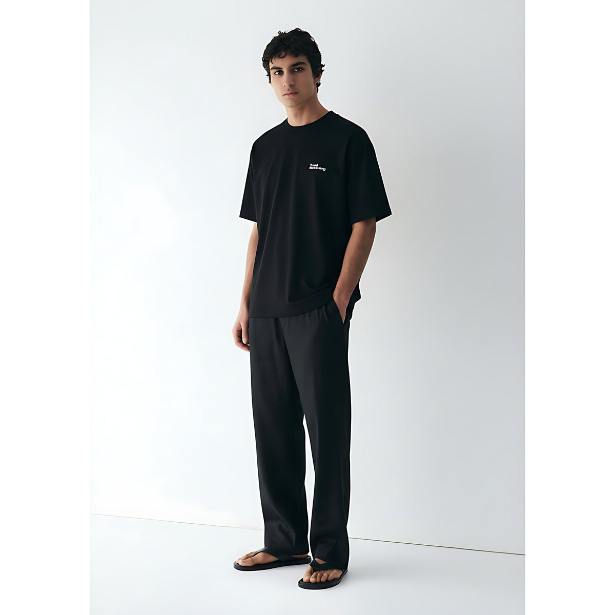 Antibacterial Quick-Dry Sports T-Shirt on model - Black - front