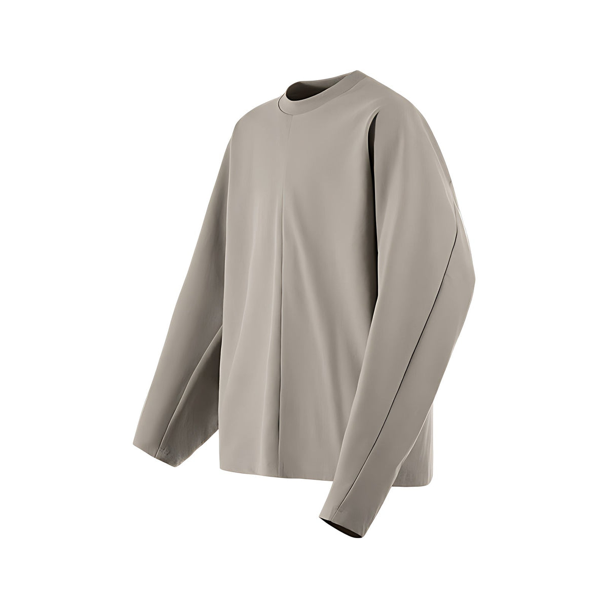 Long-Sleeve Cotton T-Shirt - Ash flat lay
