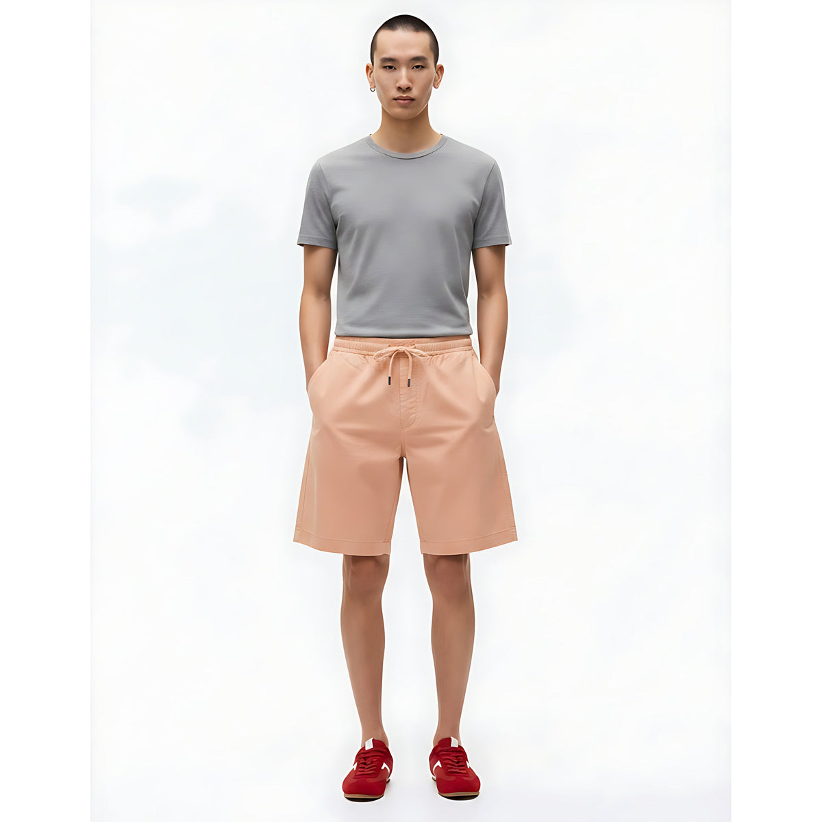 Cooling Moisture-Wicking Stretch Shorts on model - front view