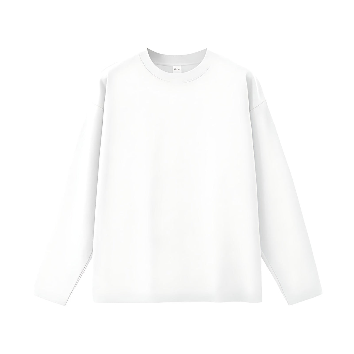Oversized Long-Sleeve T-Shirt Cotton-Blend - White