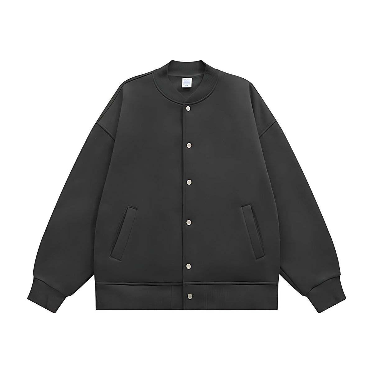 350g Fleece-Lined Baseball Jacket - Charcoal